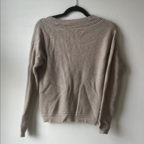 Cyrus V-Neck Sweater in Light Taupe - Picture 3 of 3